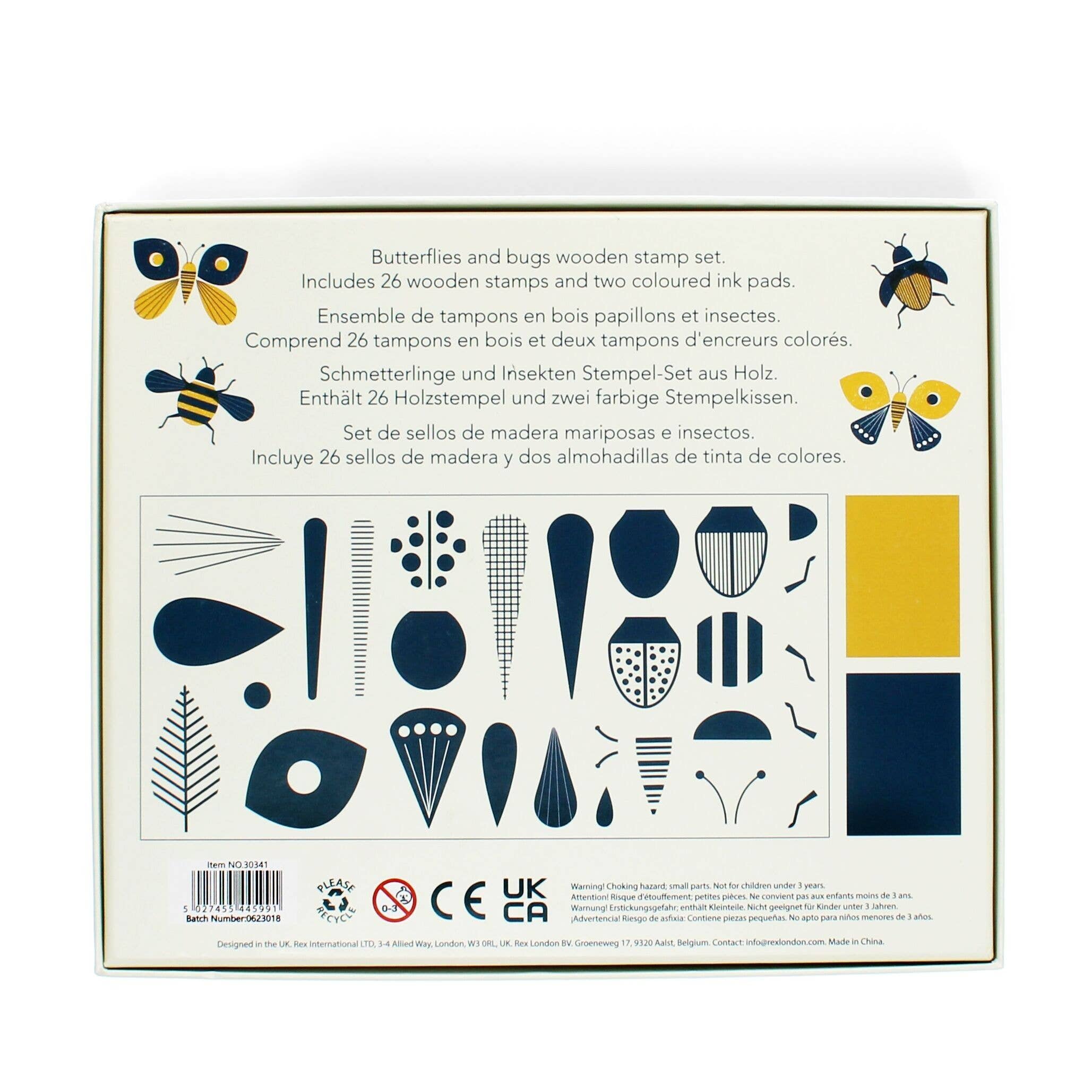 Wooden Stamp Set - Butterflies And Bugs