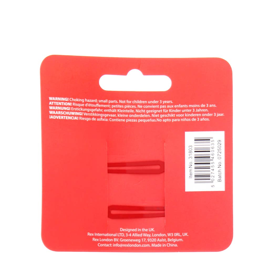 Glitter hair clips - Cherry