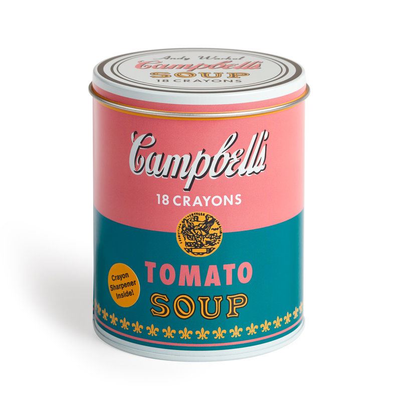 ANDY WARHOL SOUP CAN CRAYONS AND SHARPENER