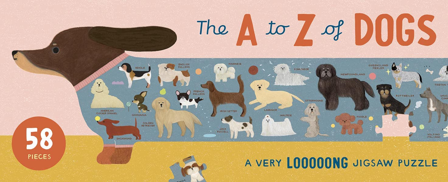 A to Z of Dogs 58 Piece Jigsaw Puzzle