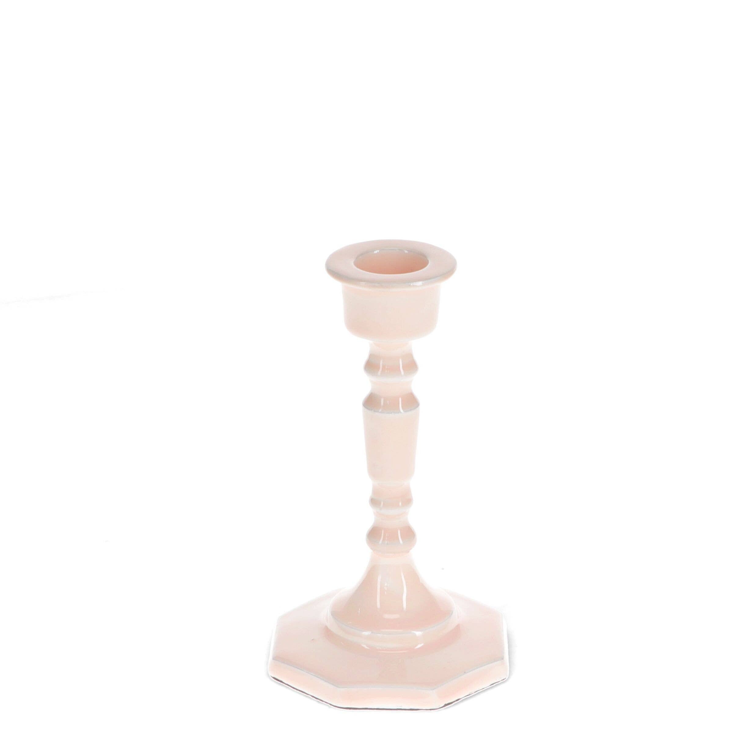 Enamel Candlestick (13cm) - Pink