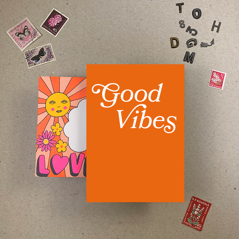 Good Vibes Greetings Card