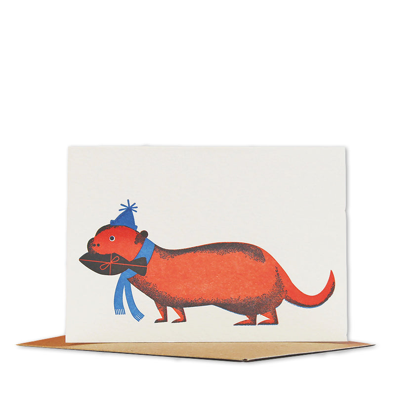 Otter Mini Christmas Card