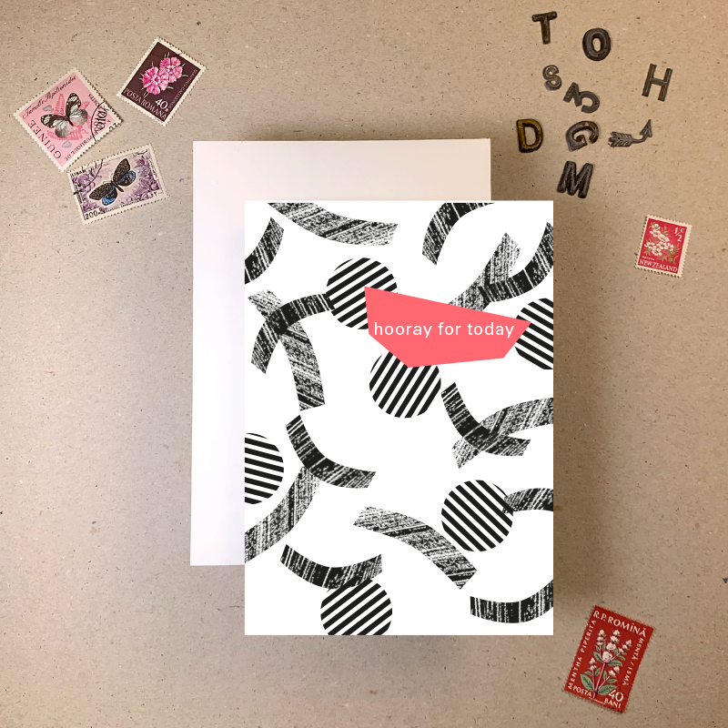 Hooray for Today Die Cut Greetings Card