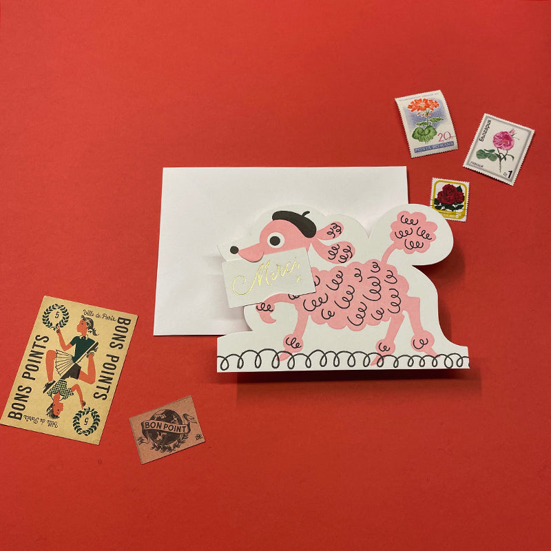 Merci Die Cut Greetings Card