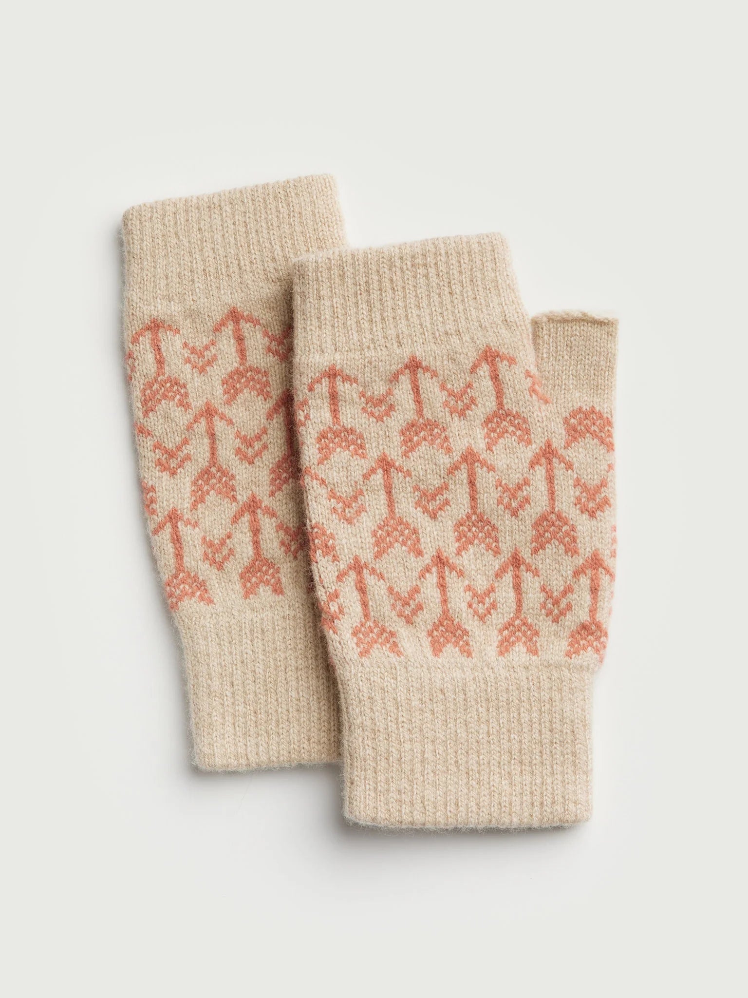 Fingerless Mitten "Arrow"  Oat & Rosehip