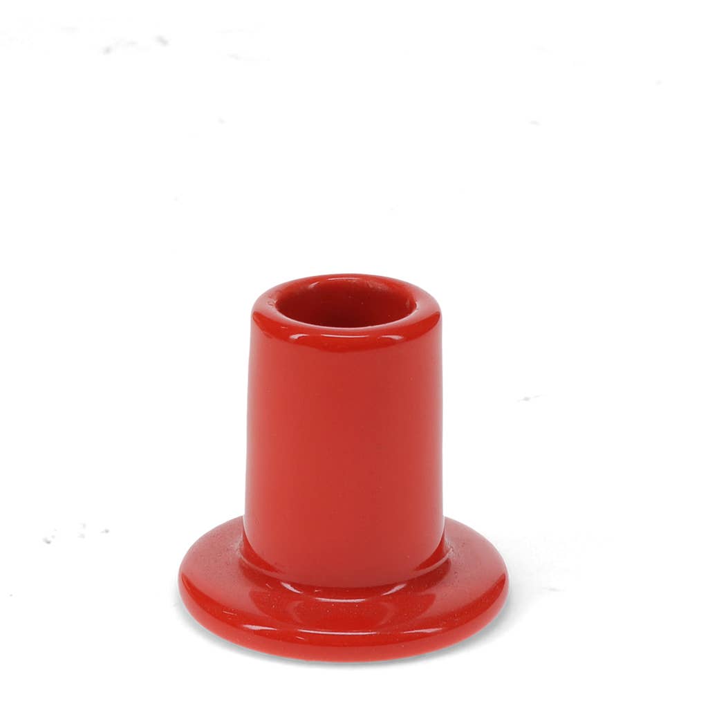 Ceramic tube candle holder - Red