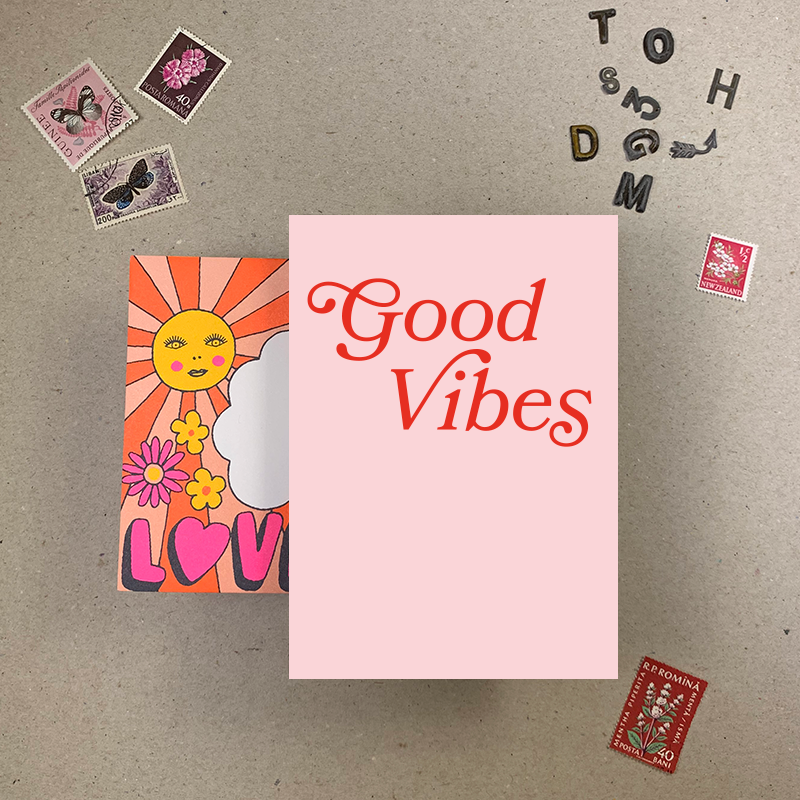 Good Vibes Greetings Card