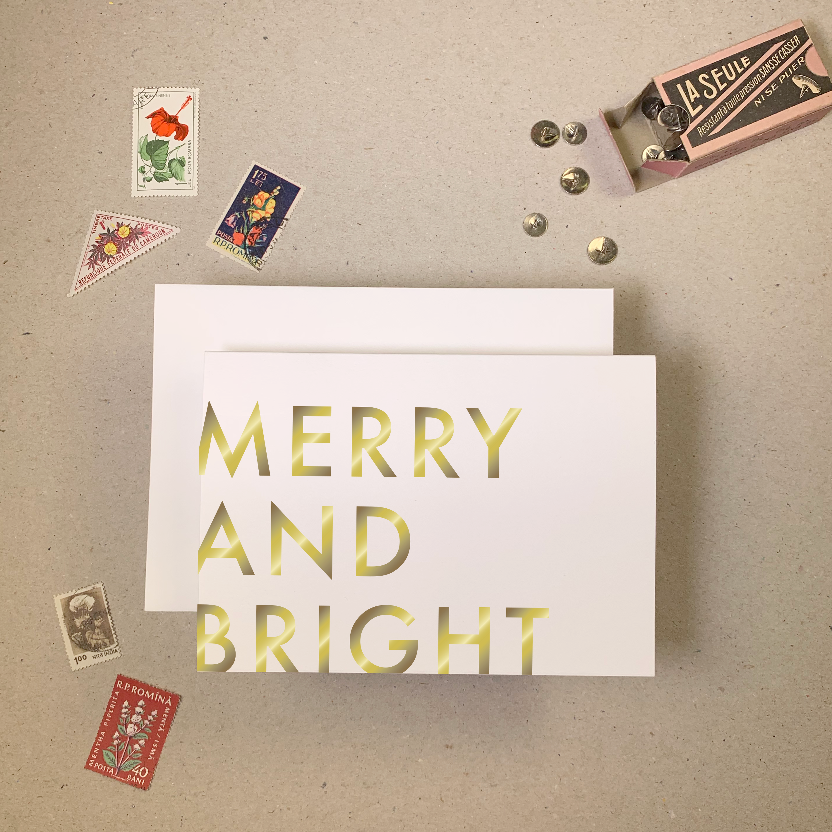 Merry & Bright Graphic Christmas Card