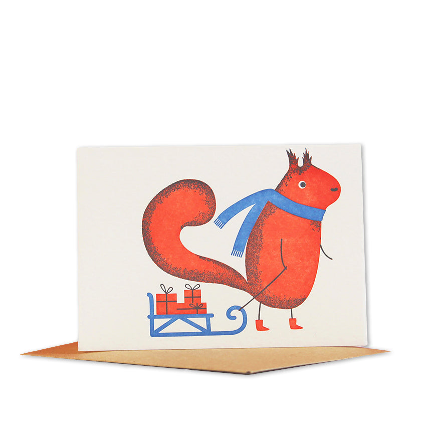 Squirrel Mini Christmas Card