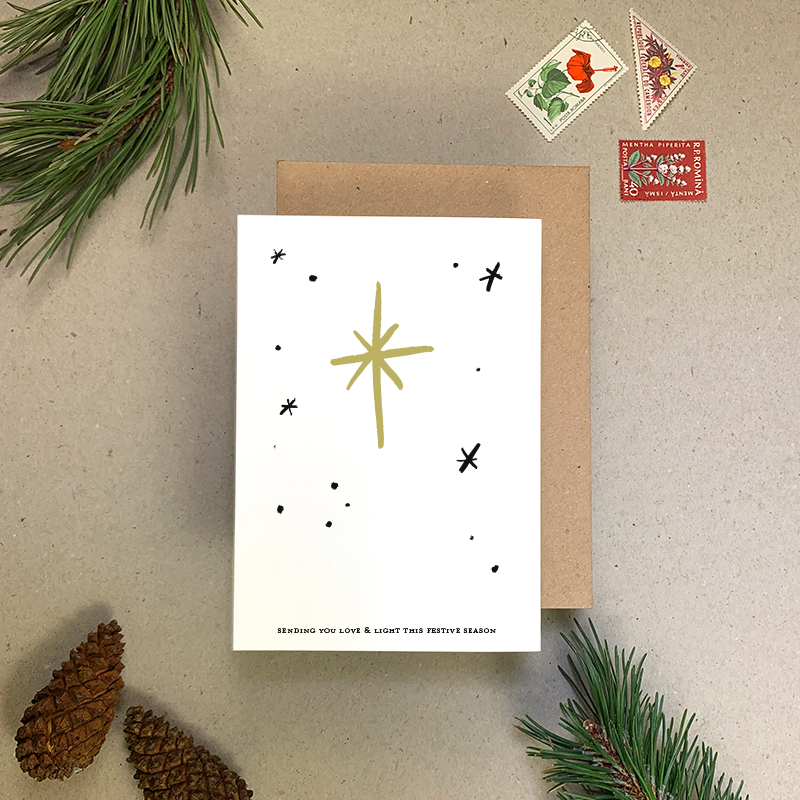 sending love and light christmas card